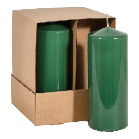 CANDELA MOCCOLO SMALTATA H.150XD.60 MM. VERDE